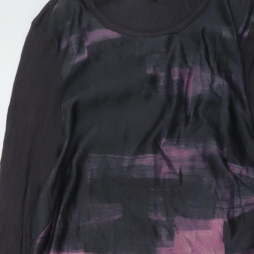 Phase Eight Womens Grey Geometric Polyester Tunic Blouse Size 10 Round Neck