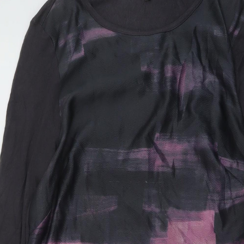 Phase Eight Womens Grey Geometric Polyester Tunic Blouse Size 10 Round Neck