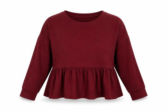 Front view of New Look women’s red polyester basic blouse, size S, round neck