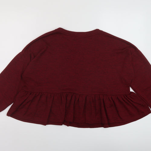 New Look Womens Red Polyester Basic Blouse Size S Round Neck