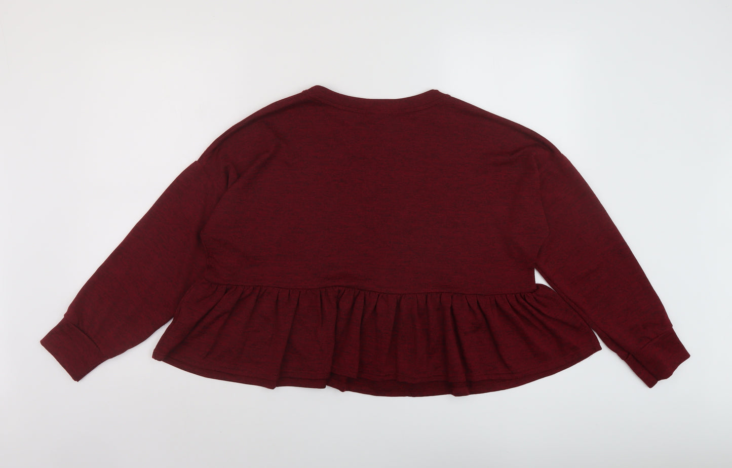 New Look Womens Red Polyester Basic Blouse Size S Round Neck