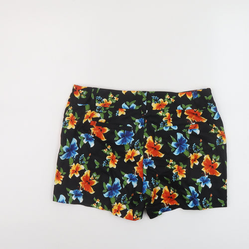 White House Black Market Womens Multicoloured Floral Cotton Chino Shorts Size 10 L5 in Regular Button