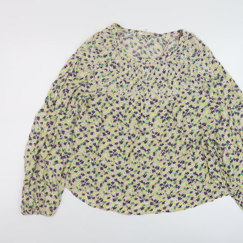Per Una Womens Multicoloured Floral Viscose Basic Blouse Size 10 Round Neck