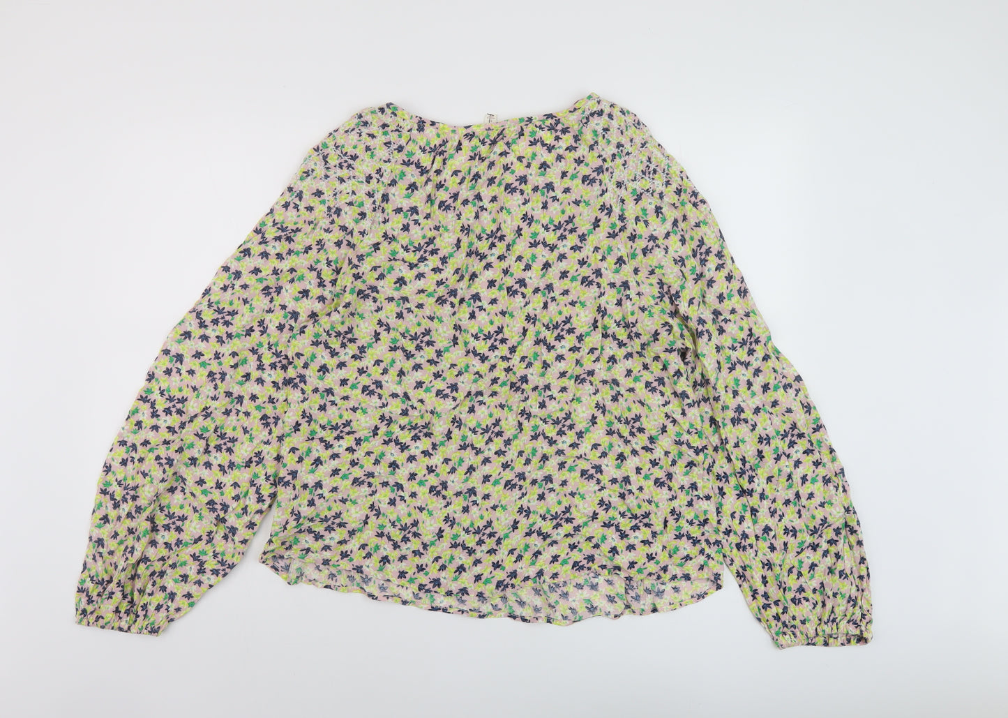 Per Una Womens Multicoloured Floral Viscose Basic Blouse Size 10 Round Neck