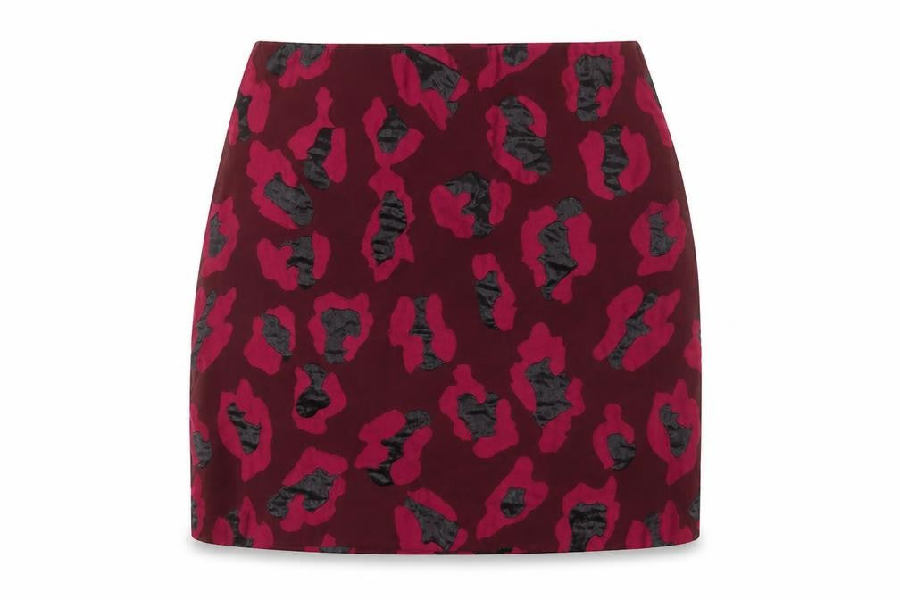 Dorothy Perkins Womens Pink Animal Print Polyester Mini Skirt Size 8 Zip