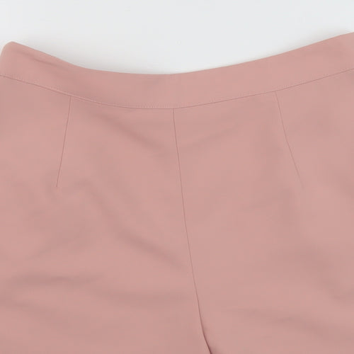 Topshop Womens Pink Polyester Chino Shorts Size 10 L3 in Regular Zip