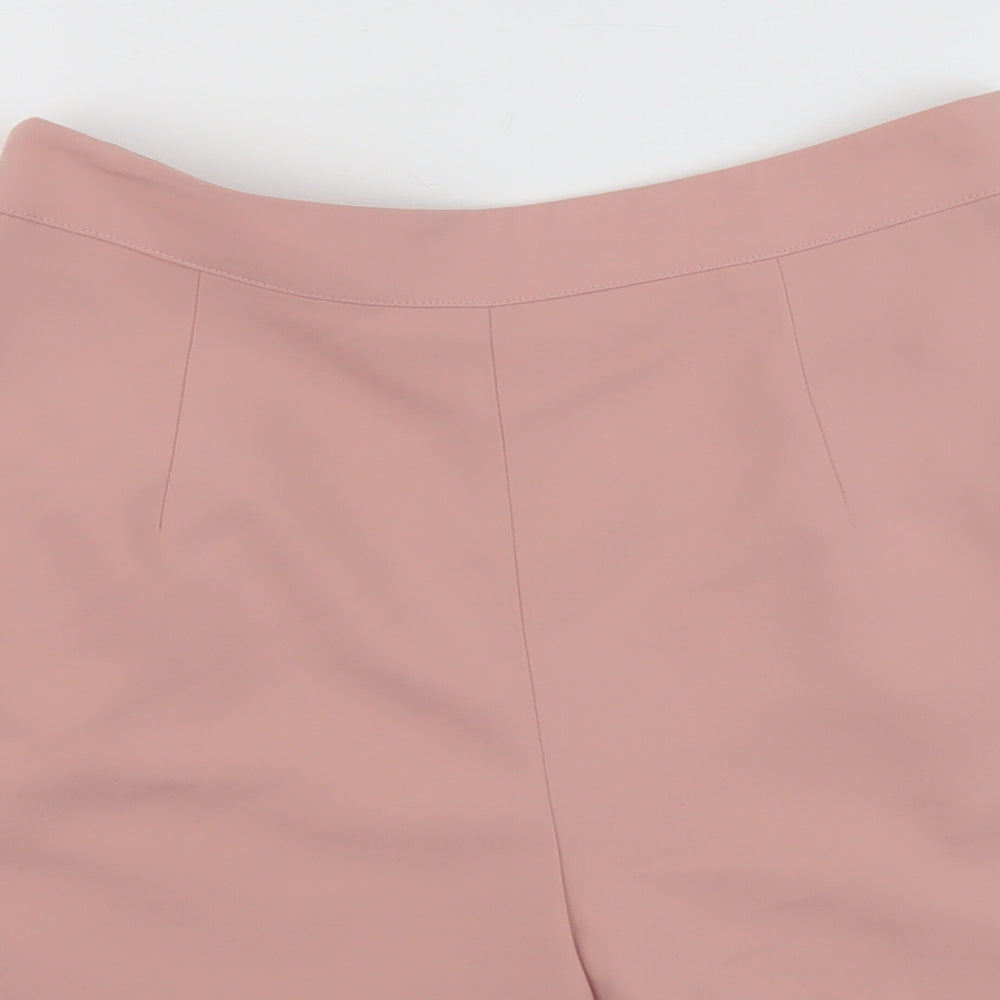 Topshop Womens Pink Polyester Chino Shorts Size 10 L3 in Regular Zip