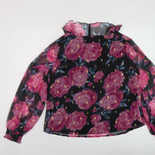 Dorothy Perkins Womens Multicoloured Floral Polyester Basic Blouse Size 16 V-Neck