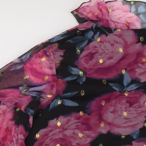 Dorothy Perkins Womens Multicoloured Floral Polyester Basic Blouse Size 16 V-Neck