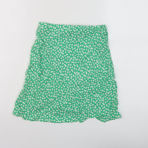 New Look Womens Green Floral Viscose Mini Skirt Size 6