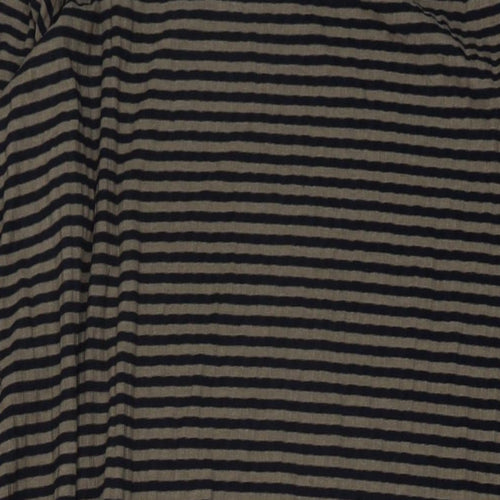 Marks and Spencer Womens Beige Striped Polyester A-Line Size 22 Round Neck Pullover