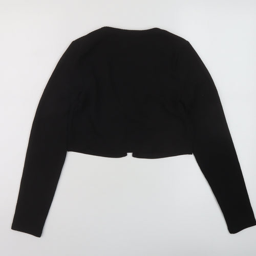 H&M Womens Black Polyester Wrap Blouse Size S Round Neck
