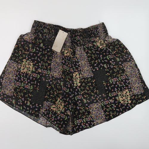 Emery Rose Womens Beige Floral Polyester Basic Shorts Size XL L6 in Regular Pull On