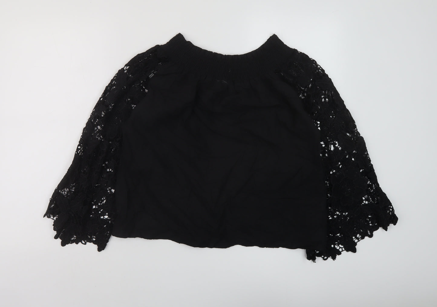 Care You Womens Black Cotton Basic Blouse Size S Square Neck