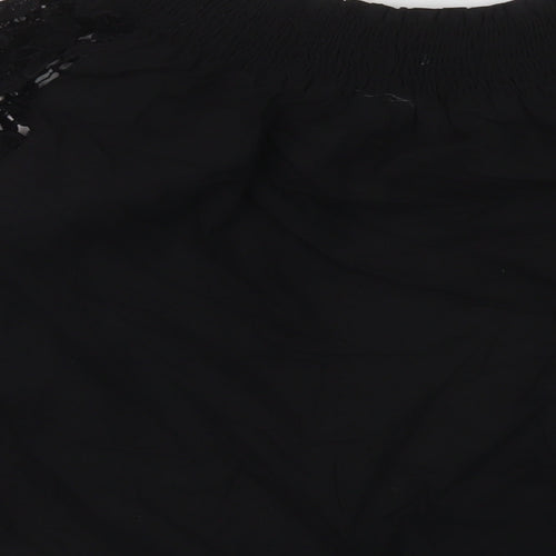 Care You Womens Black Cotton Basic Blouse Size S Square Neck