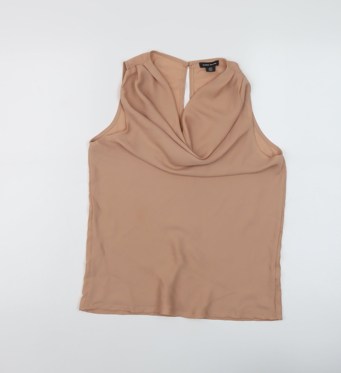 Karen Millen Womens Pink Polyester Basic Tank Size 8 Collared