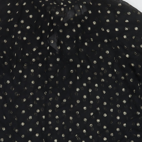 Velvet Womens Black Polka Dot Viscose Basic Blouse Size S Mock Neck