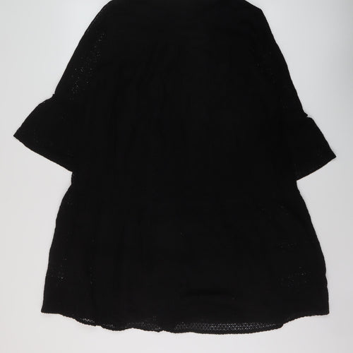 VERO MODA Womens Black Polyester A-Line Size M V-Neck Pullover