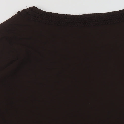 Alex & Co Womens Brown Viscose Basic Blouse Size 18 Round Neck