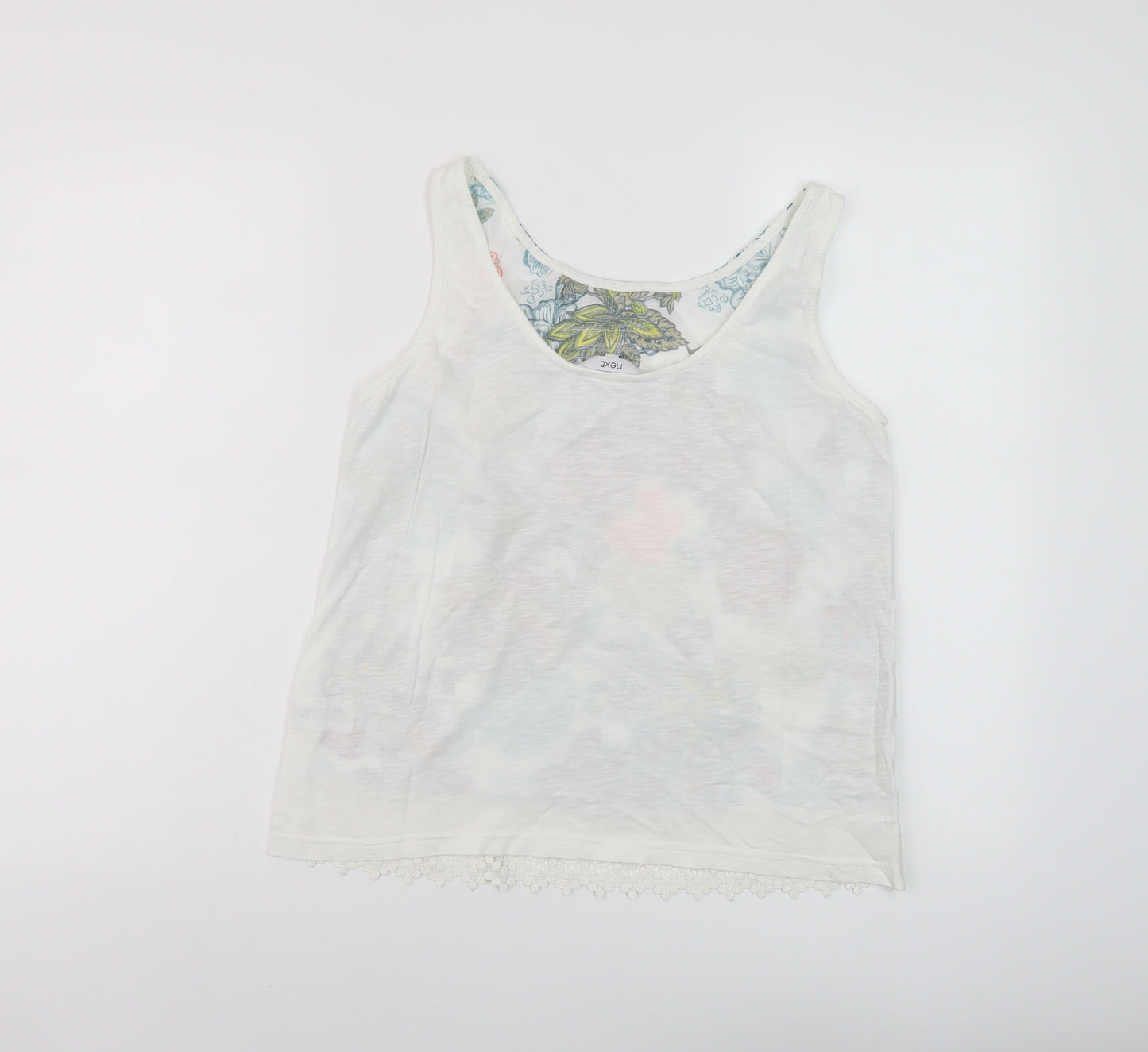Nexyt Womens Multicoloured Geometric Cotton Basic Tank Size 8 Round Neck