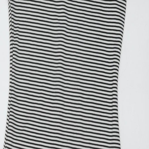 Zara Womens Beige Striped Polyester Bodycon Size S Round Neck Pullover