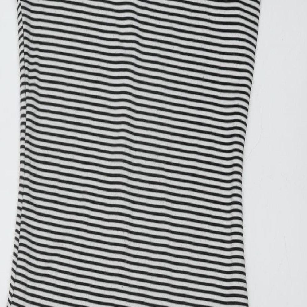 Zara Womens Beige Striped Polyester Bodycon Size S Round Neck Pullover