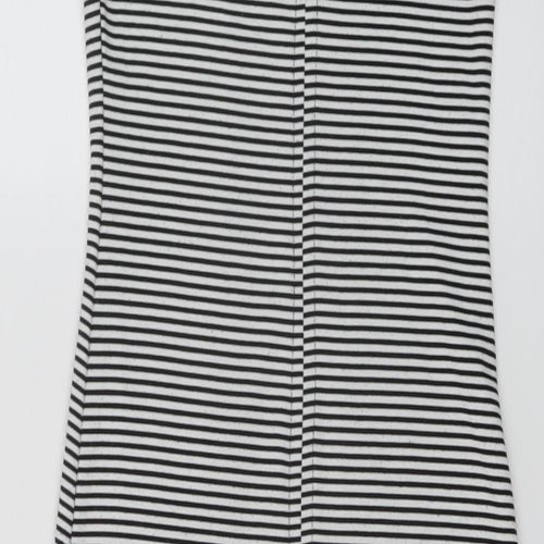 Zara Womens Beige Striped Polyester Bodycon Size S Round Neck Pullover