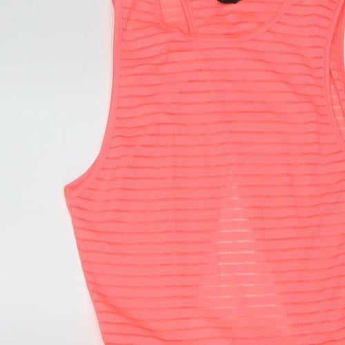 Topshop Womens Pink Polyester Skater Dress Size 8 Round Neck Pullover