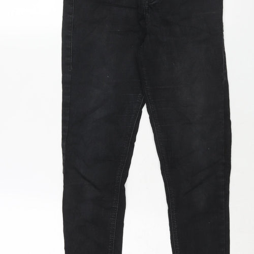 Topshop Womens Black Cotton Skinny Jeans Size 28 in L30 in Regular Zip