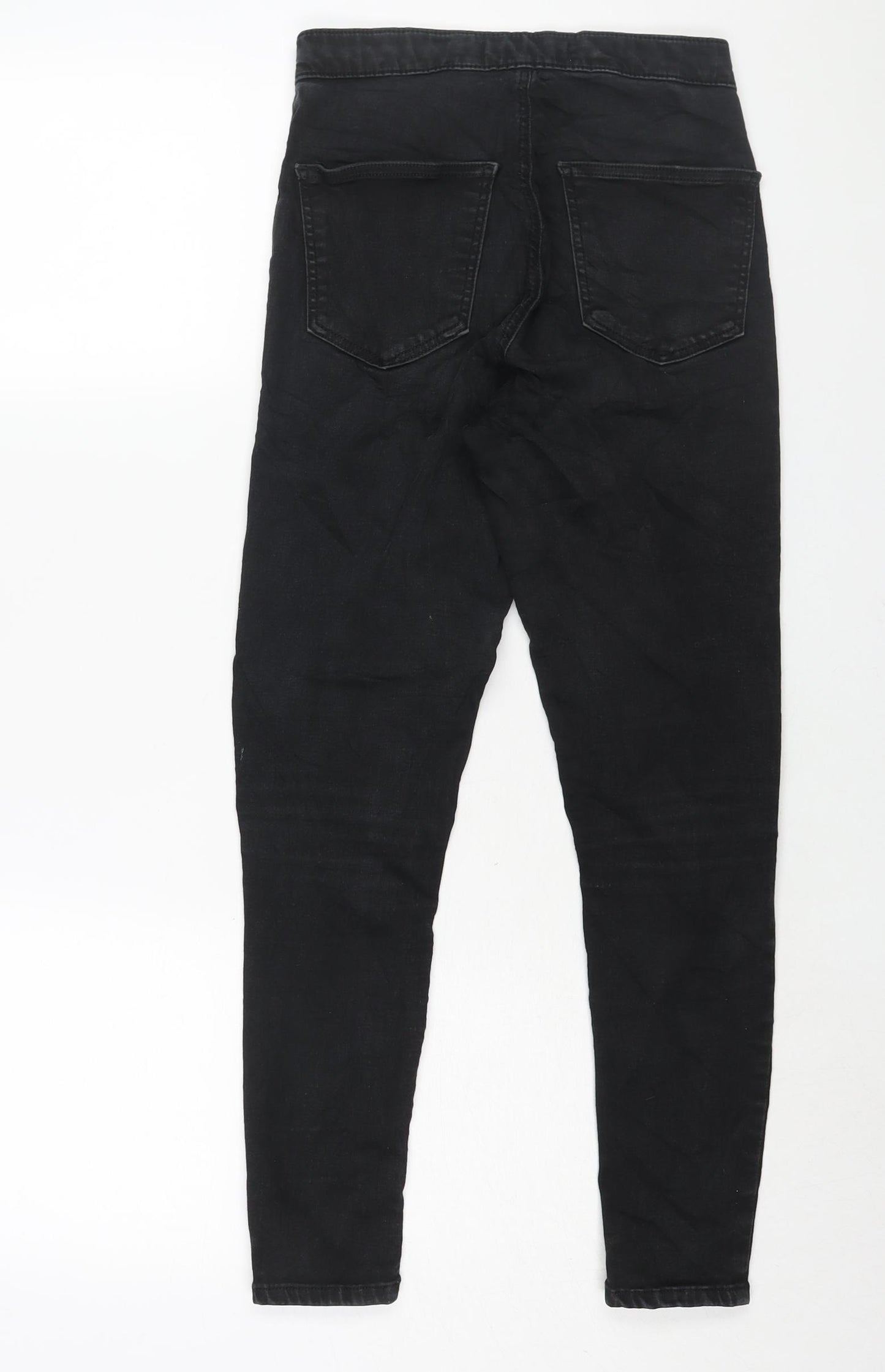 Topshop Womens Black Cotton Skinny Jeans Size 28 in L30 in Regular Zip