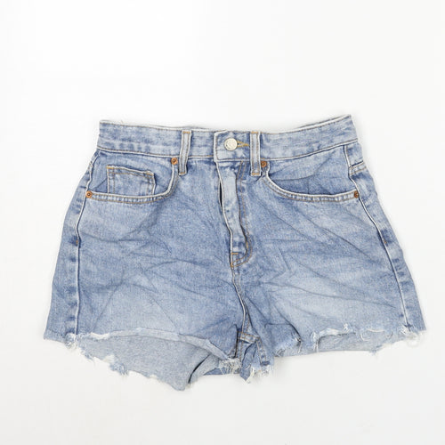 Baby Powder Womens Blue Cotton Cut-Off Shorts Size L Regular Zip