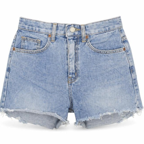 Baby Powder Womens Blue Cotton Cut-Off Shorts Size L Regular Zip