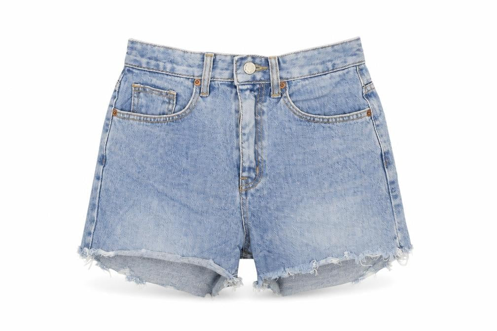 Baby Powder Womens Blue Cotton Cut-Off Shorts Size L Regular Zip