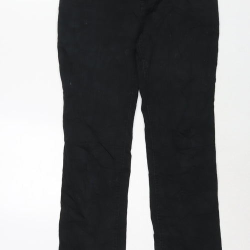 Miss Selfridge Womens Black Cotton Straight Jeans Size 12 L32 in Regular Zip