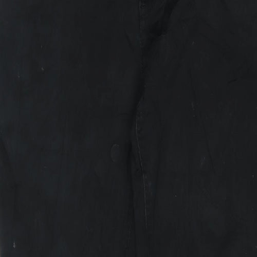 Miss Selfridge Womens Black Cotton Straight Jeans Size 12 L32 in Regular Zip