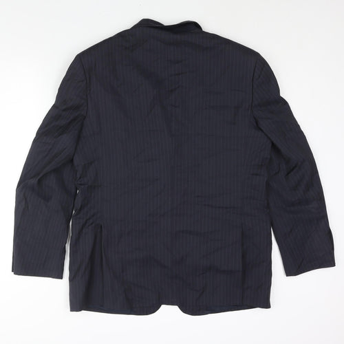 Lanificio Cerruti Mens Blue Striped Wool Jacket Suit Jacket Size 40 Regular