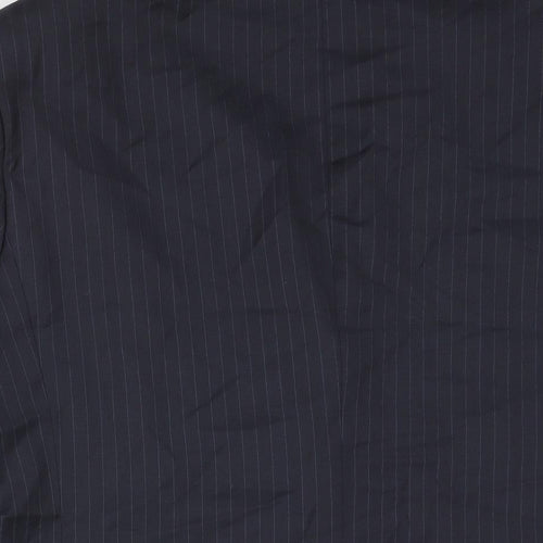 Lanificio Cerruti Mens Blue Striped Wool Jacket Suit Jacket Size 40 Regular