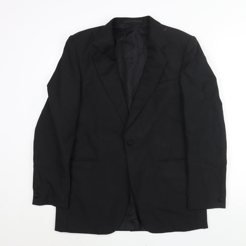 Hornes Mens Black Polyester Jacket Suit Jacket Size 36 Regular
