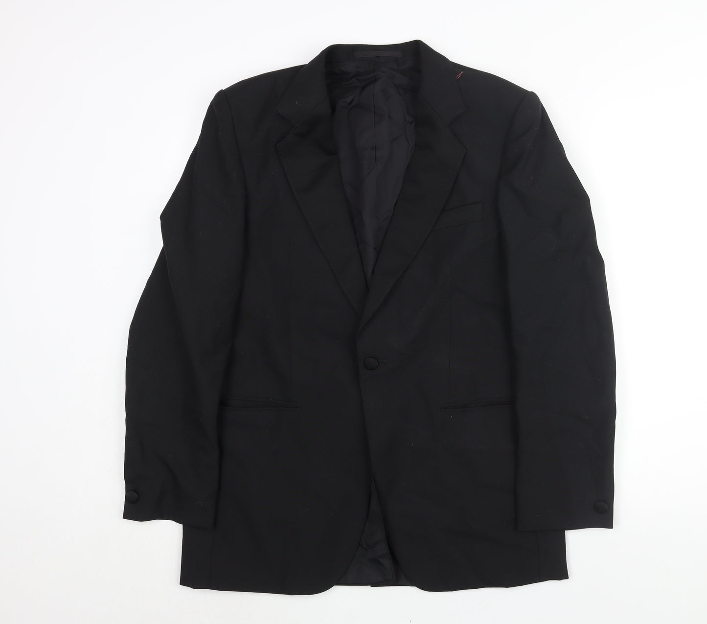 Hornes Mens Black Polyester Jacket Suit Jacket Size 36 Regular