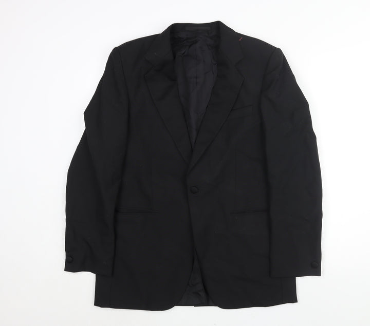 Hornes Mens Black Polyester Jacket Suit Jacket Size 36 Regular