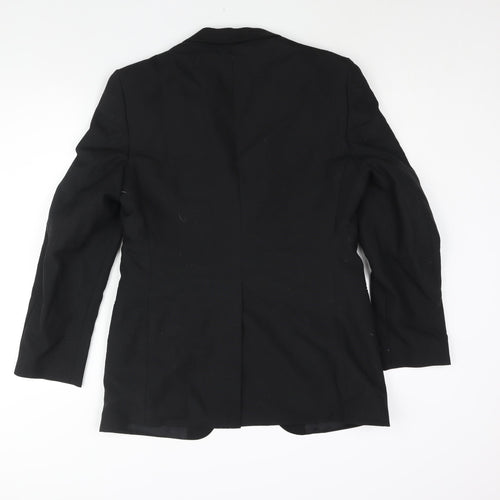 Hornes Mens Black Polyester Jacket Suit Jacket Size 36 Regular