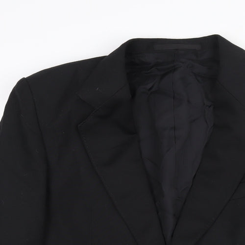 Hornes Mens Black Polyester Jacket Suit Jacket Size 36 Regular