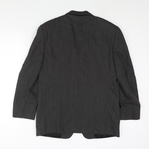 Corneliani Mens Black Geometric Wool Jacket Suit Jacket Size 40 Regular