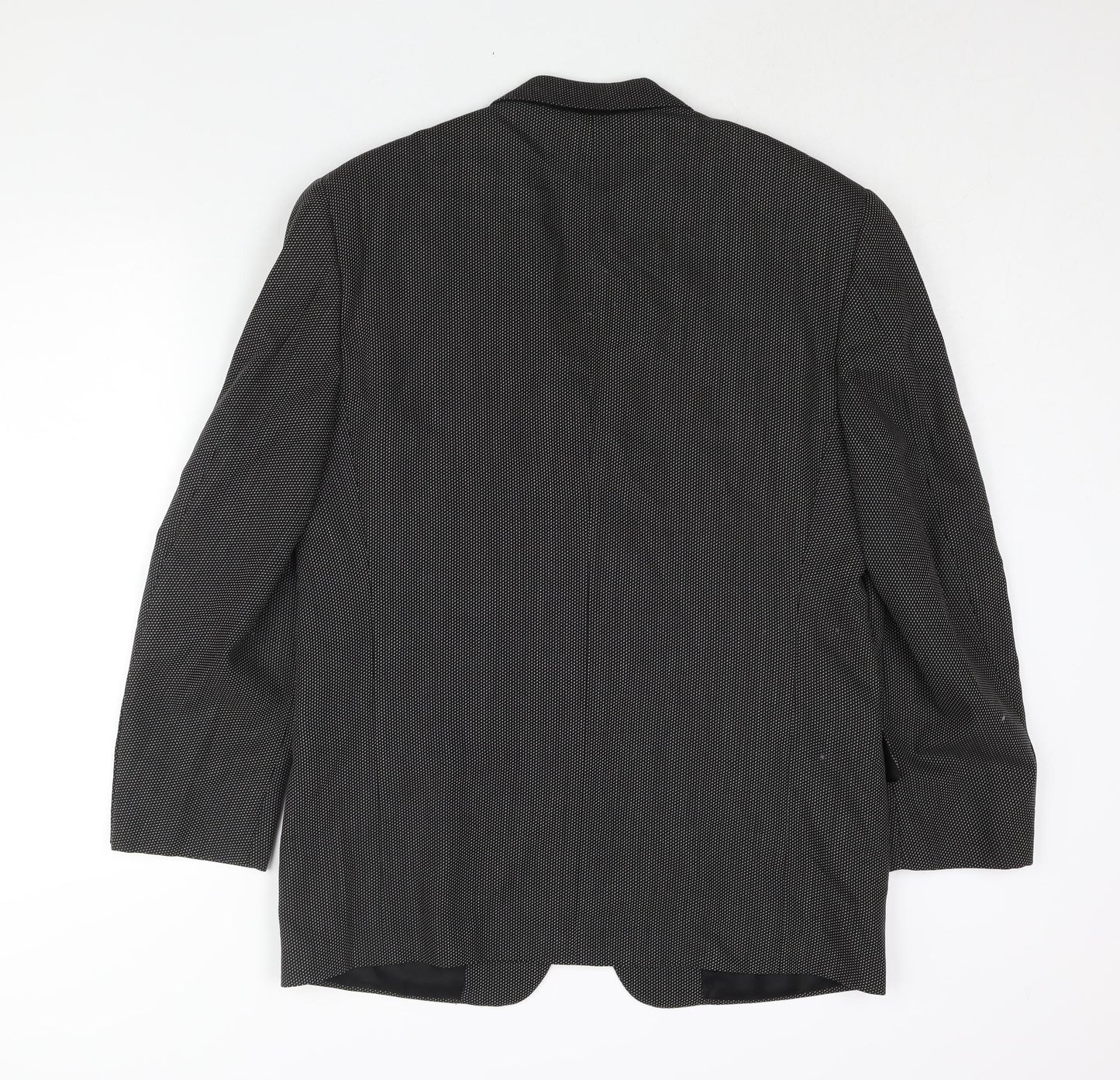 Corneliani Mens Black Geometric Wool Jacket Suit Jacket Size 40 Regular