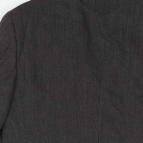 Corneliani Mens Black Geometric Wool Jacket Suit Jacket Size 40 Regular