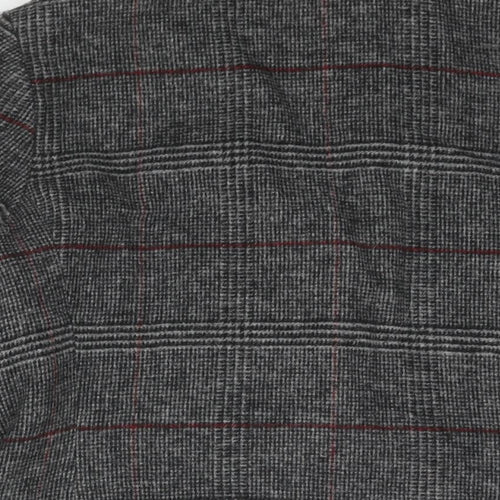 Autograph Womens Grey Check Jacket Blazer Size 14 Button