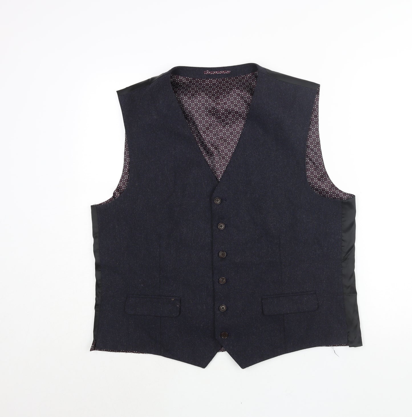 NEXT Mens Blue Wool Jacket Suit Waistcoat Size 46 Regular