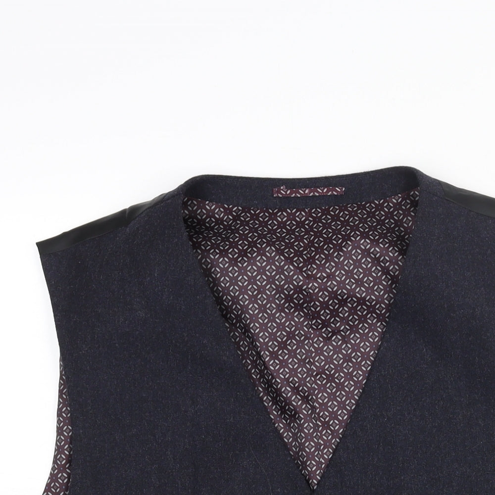 NEXT Mens Blue Wool Jacket Suit Waistcoat Size 46 Regular