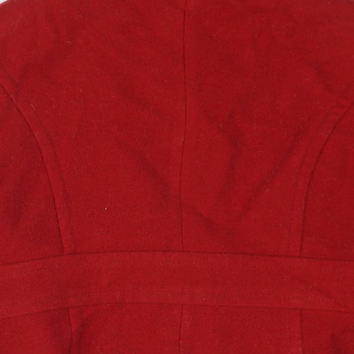 Marks and Spencer Womens Red Pea Coat Coat Size 14 Button