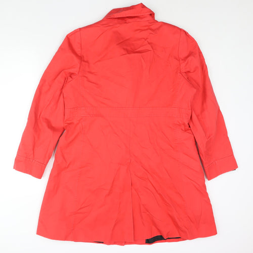 Marks and Spencer Womens Red Trench Coat Coat Size 16 Button